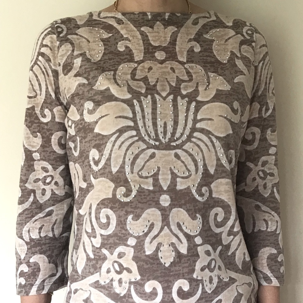 INC International Concepts Beige Top in Size L